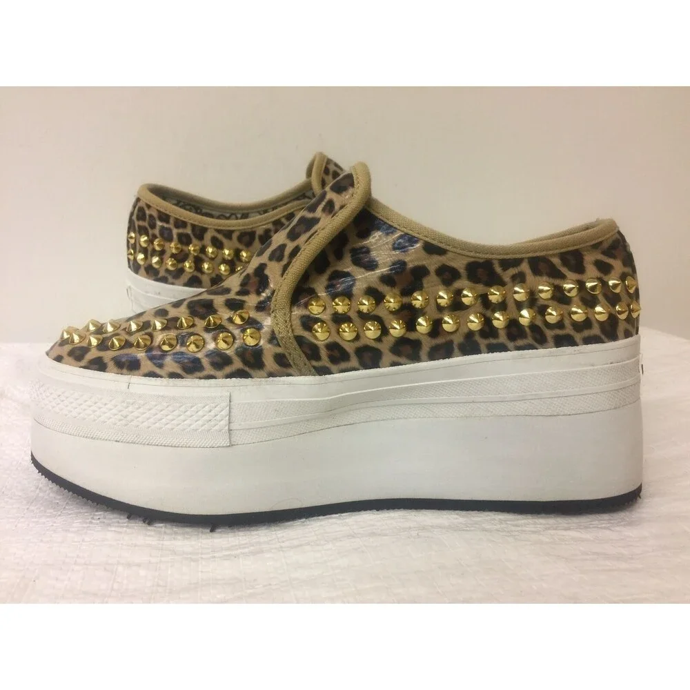 IIJIN women size EU 38 US 9 platform fashion sneakers  manmade -leopard print